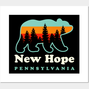 New Hope Pennsylvania Hiking Camping Bear Posters and Art